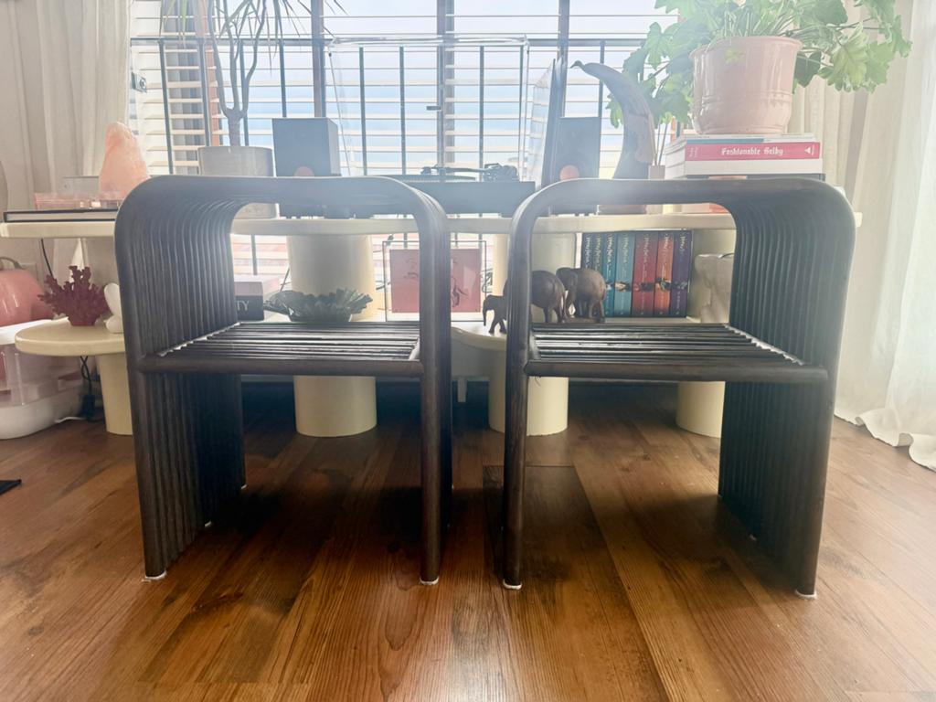 2 H&M Home Nachtkastjes Rotan, Ophalen, Gebruikt, Minder dan 45 cm, 55 tot 70 cm