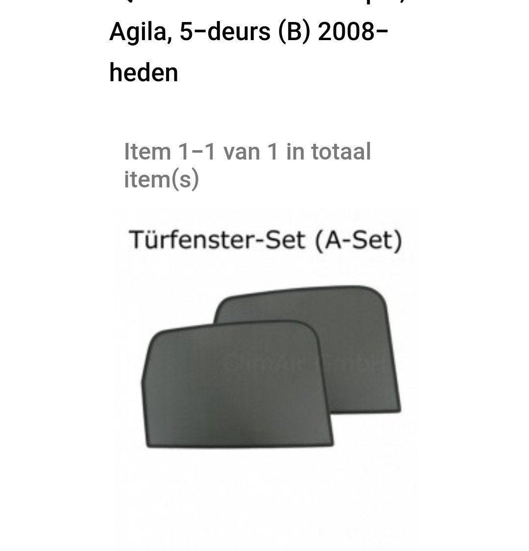 opel agila b/suzuki splash sonniboy zonnescherm voor achter, Ophalen of Verzenden, Nieuw, Suzuki
