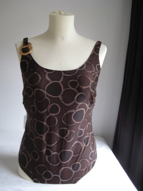 ANITA-NIEUW-SUPERMOOI BADPAK+PAREO-DO.BRUIN-MAAT 48 E, Ophalen of Verzenden, Nieuw, Bruin, Badpak