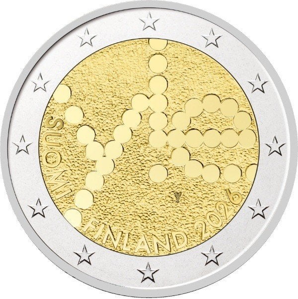 Speciale 2 Euro FINLAND 2026 "100 Jaar Finse Radio Omroep"., Verzenden, Finland, 2 euro
