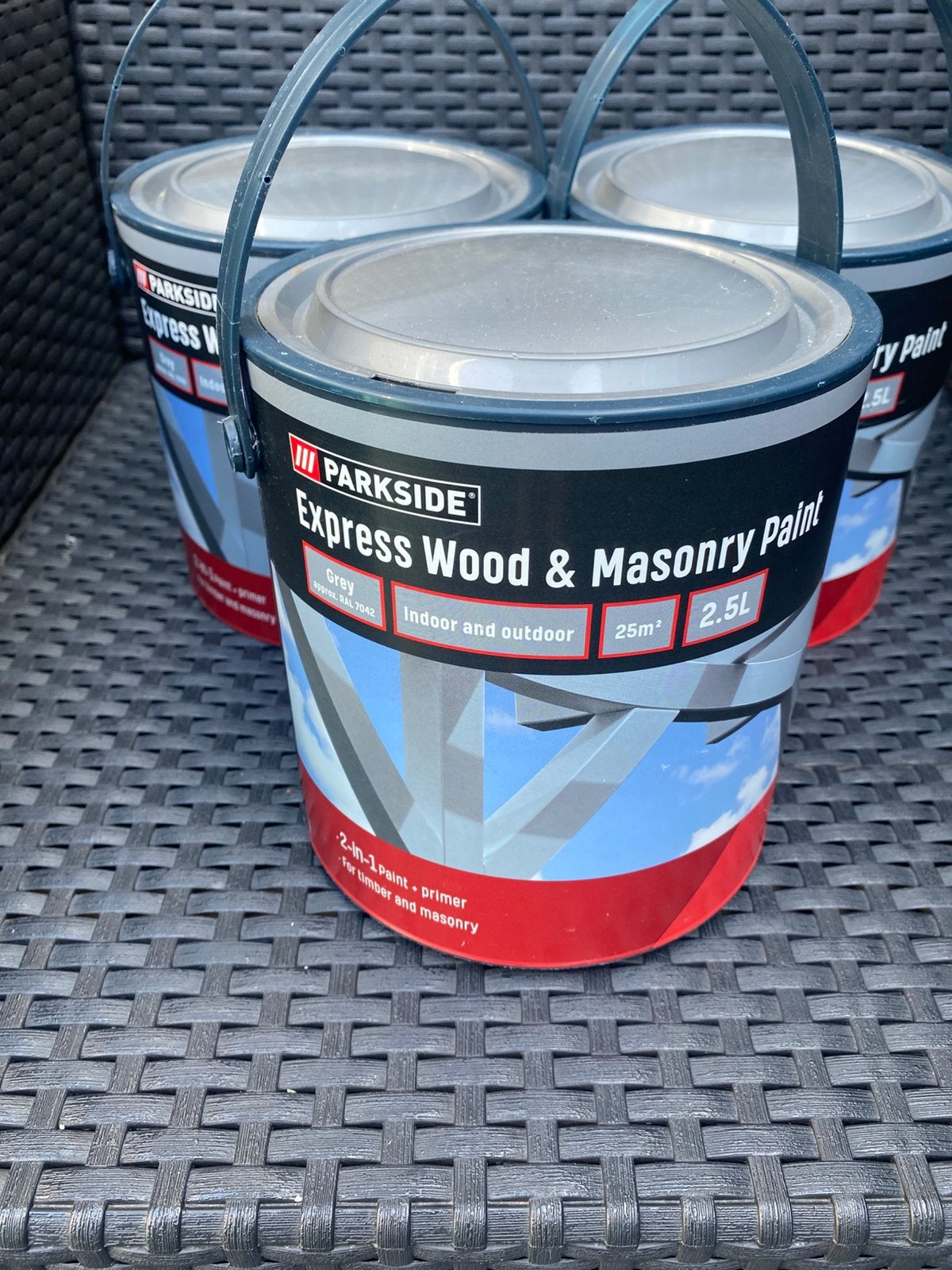 Parkside Express Hout & Metselwerk Verf Grijs 2.5L, Ophalen of Verzenden, Nieuw, Overige typen