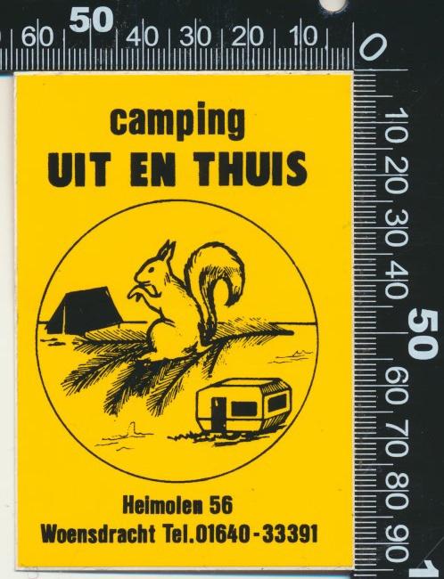 Sticker: Camping Uit en Thuis - Woensdracht, Ophalen of Verzenden, Zo goed als nieuw, Bedrijf of Vereniging