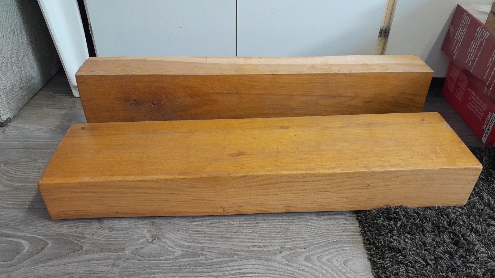 12 eiken balken, Doe-het-zelf en Verbouw, Hout en Planken, Ophalen, Gebruikt, Eiken, 50 mm of meer