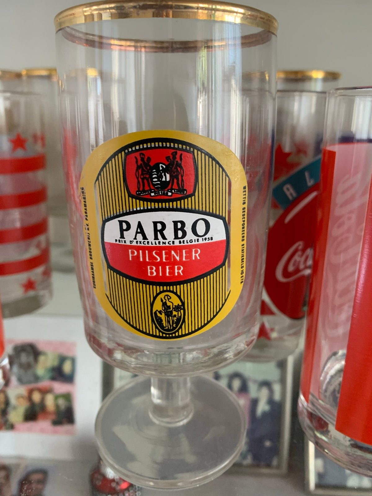 Vintage Parbo Pilsener Bier glas - België 1958, Ophalen of Verzenden