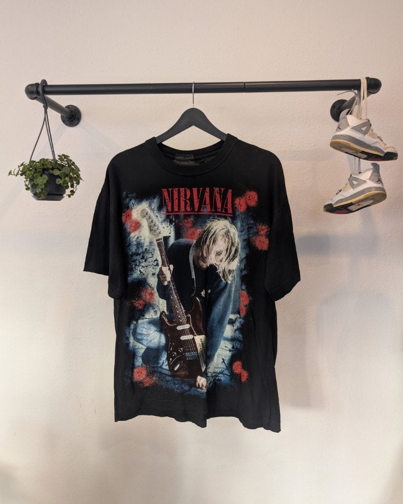 90s Nirvana Empire AOP T-Shirt — XL | Vintage, Zwart, Ophalen of Verzenden, Empire, Empire
