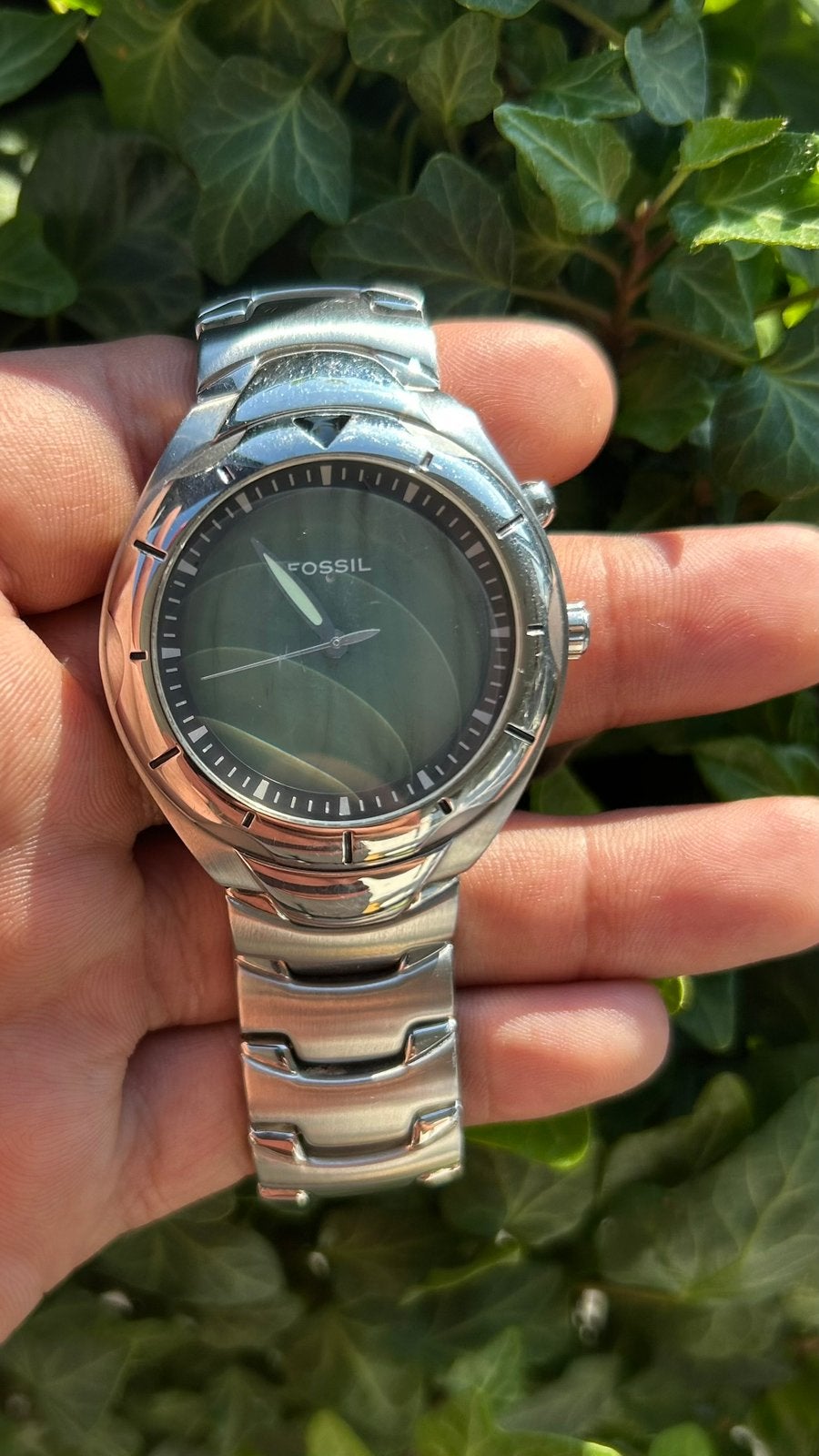 Y2K Fossil Blue AM-3534| Kleurveranderende Wijzerplaat, Ophalen of Verzenden, Staal, Overige merken, 1960 of later