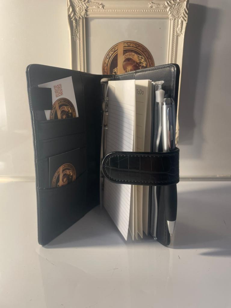 Zwarte Croco A6 Agenda Organizer Filofax Personal, Diversen, Ophalen of Verzenden, Nieuw
