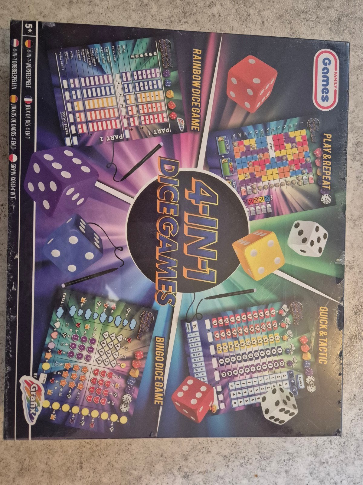 NIEUW! 4-in-1 Dobbelspellen - Familie Spelletjes Avond, Hobby en Vrije tijd, Gezelschapsspellen | Bordspellen, Drie of vier spelers