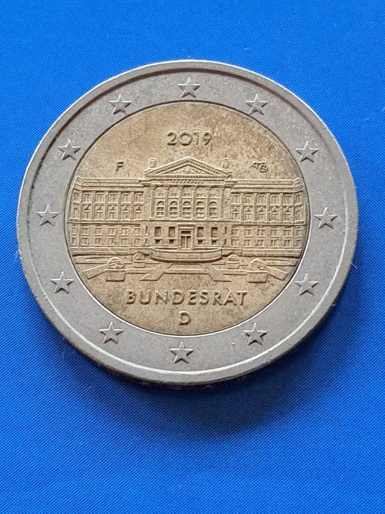 2019 F Duitsland 2 euro Bundesrat Stuttgart, Verzenden, Duitsland, 2 euro, Losse munt