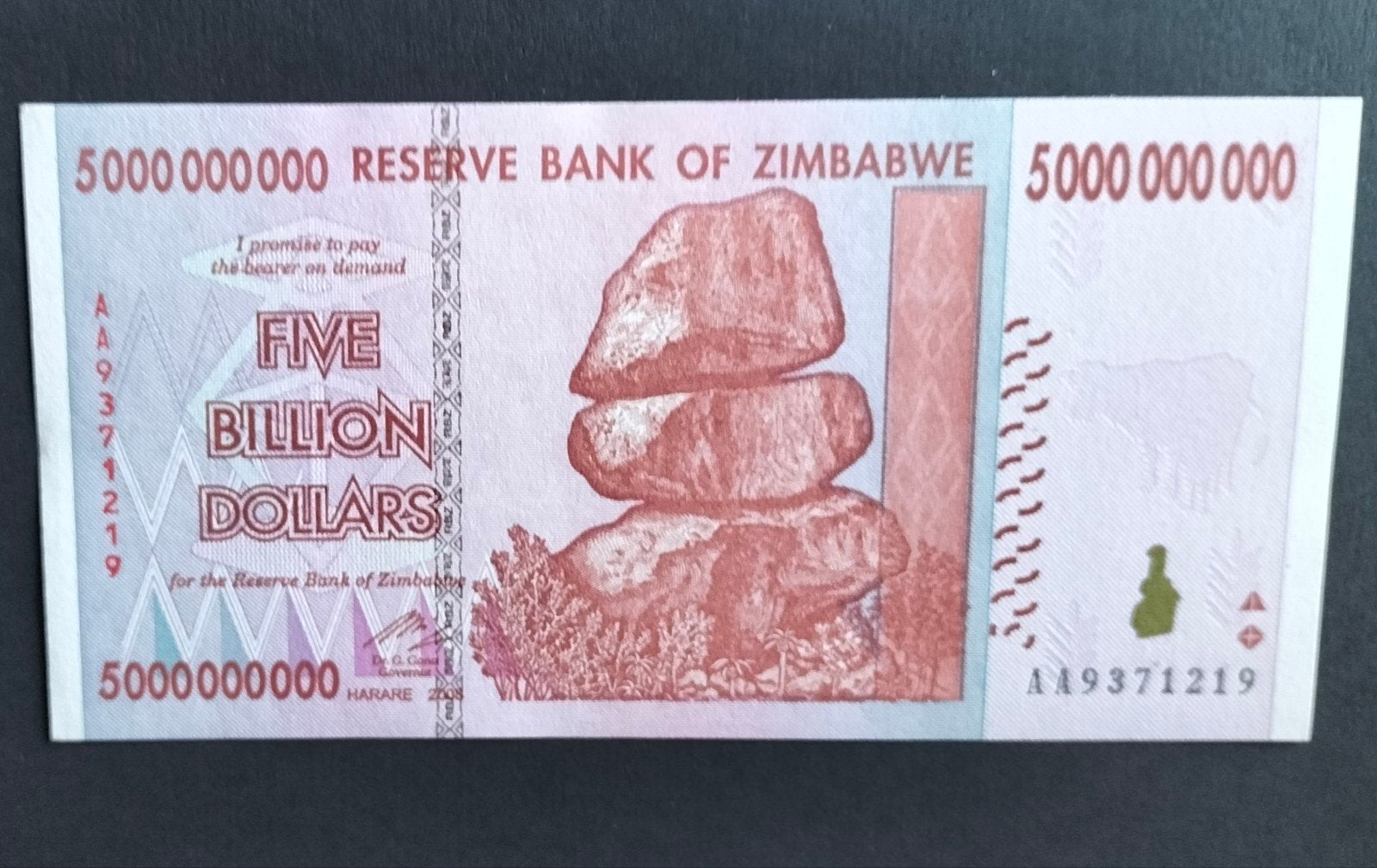 Zimbabwe - 5 Biljoen Dollar 2008 - Pick#84 UNC., Verzenden, Zimbabwe, Los biljet