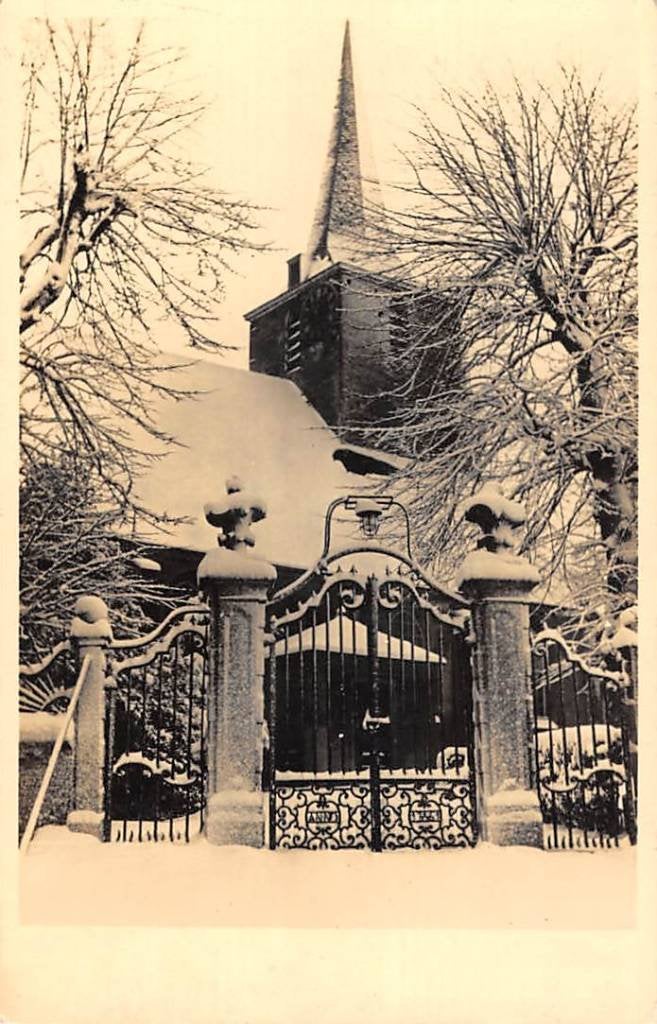 Rotterdam Hillegersberg Hillegondakerk in de sneeuw 1940, Ophalen of Verzenden, 1920 tot 1940, Ongelopen, Zuid-Holland