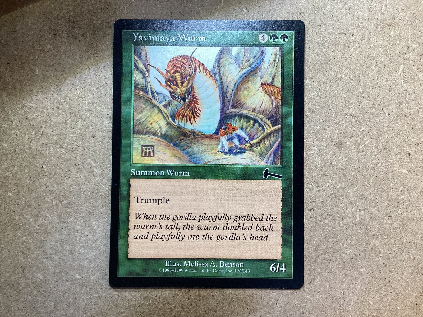 1x Yavimaya Wurm [120/143] (Excellent), Ophalen of Verzenden, Zo goed als nieuw, Losse kaart