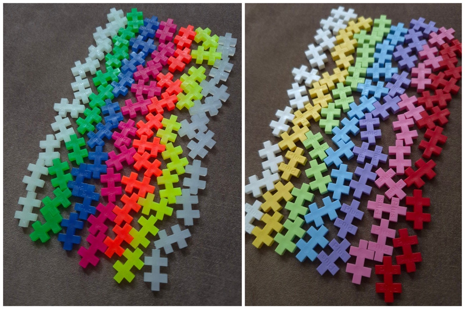 Plus-Plus bouwstenen - 2 bundels in neon en pastel kleuren, Ophalen of Verzenden, Zo goed als nieuw, Overige merken