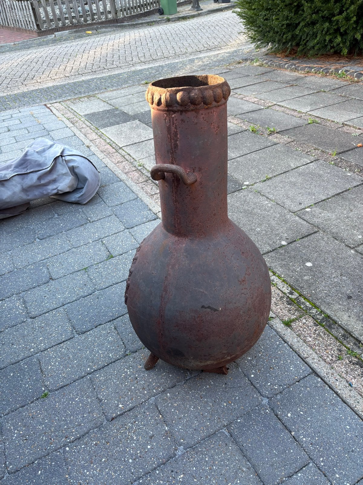 Robuuste gietijzeren vuurkorf/vuurton voor buiten, Ophalen of Verzenden, Gebruikt, Vuurkorf