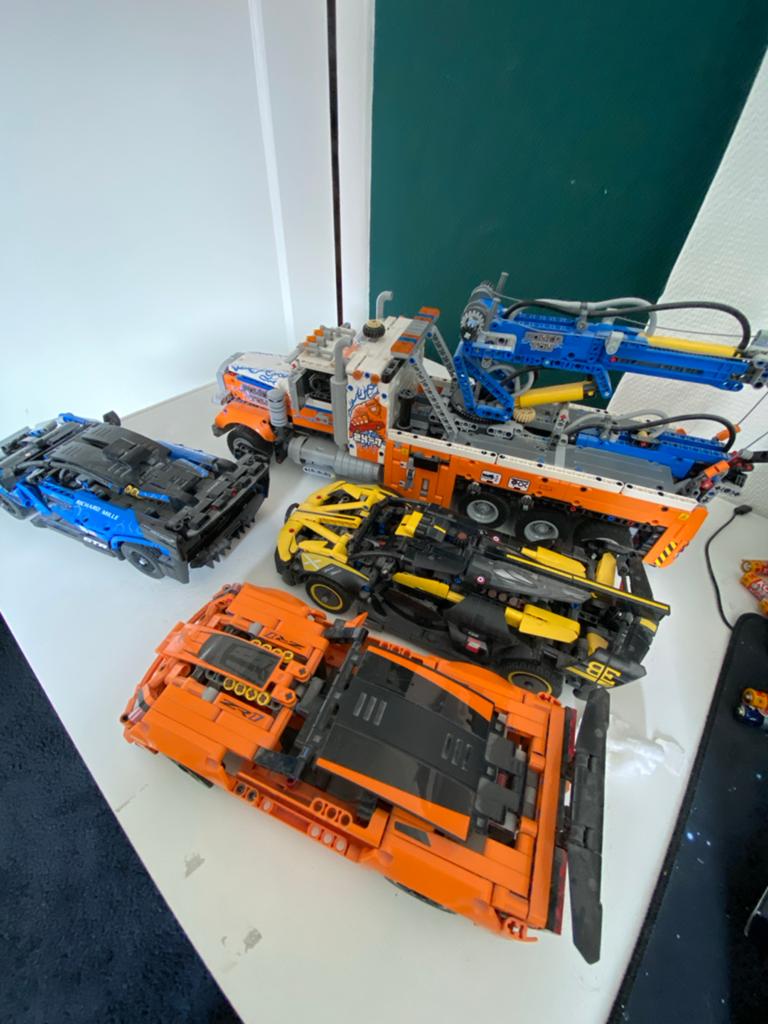 Lego Technic Set: Vrachtwagen, Bugatti, McLaren, Corvette, Handmatig, Ophalen, Overige merken, Racebaan