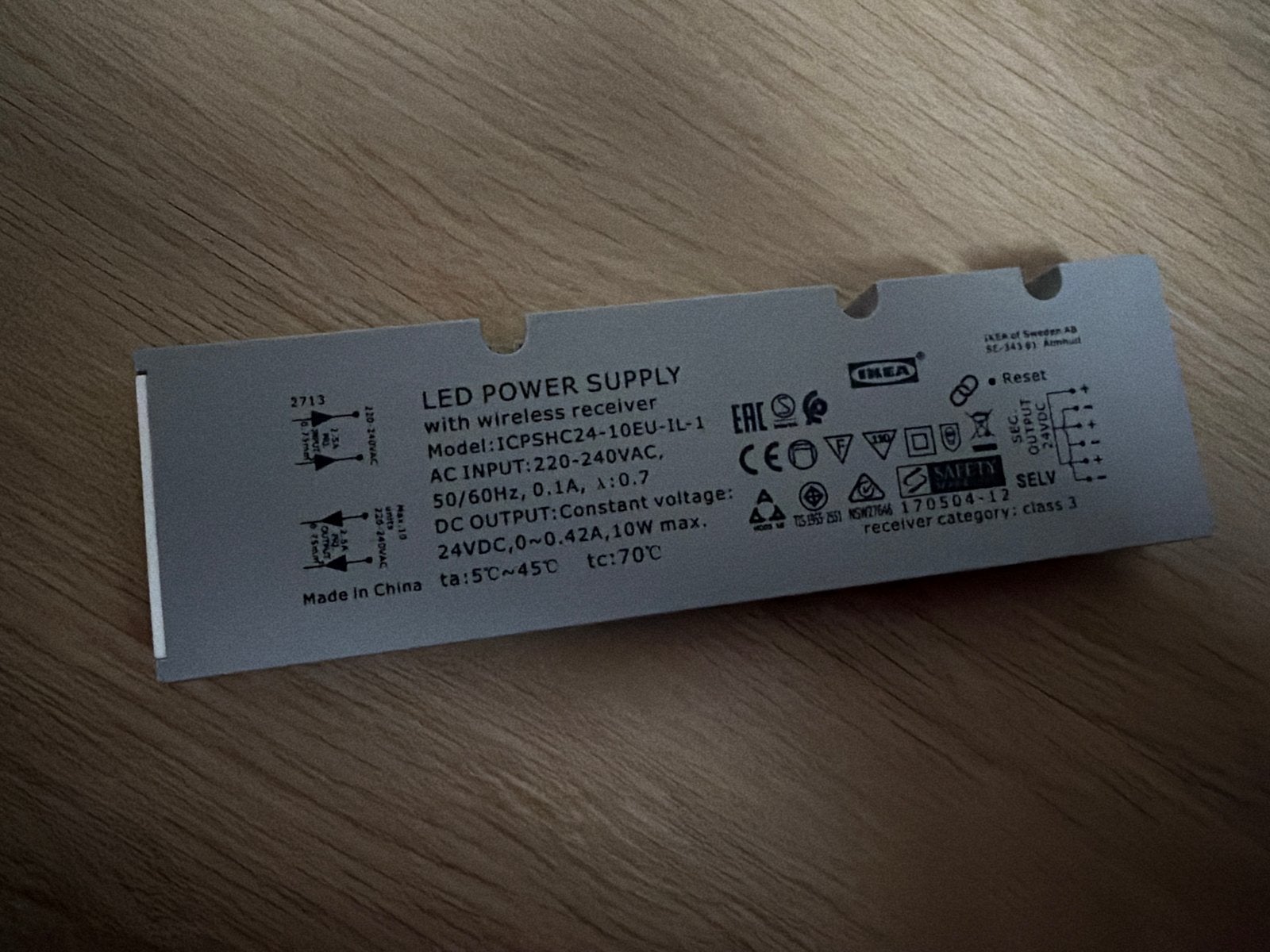 IKEA LED kastlampen Voeding voor Draadloze Ontvanger 10W, Ophalen of Verzenden, Gebruikt