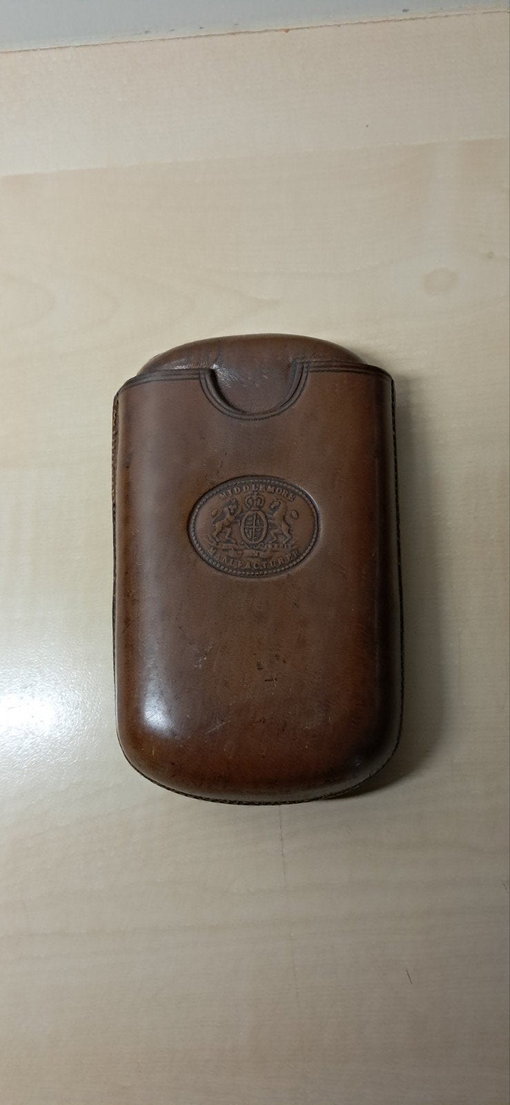 Vintage Leren Sigarenkoker - Handgemaakt, Ophalen of Verzenden