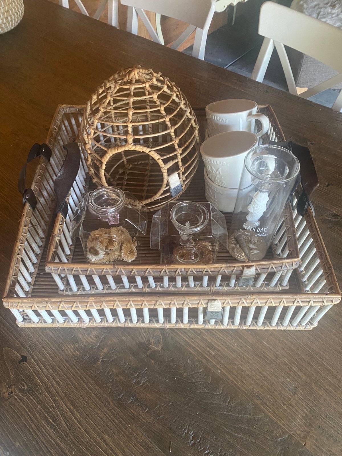 Rivièra Maison dienbladen en woonaccessoires, Ophalen, Zo goed als nieuw, Rond, Hout