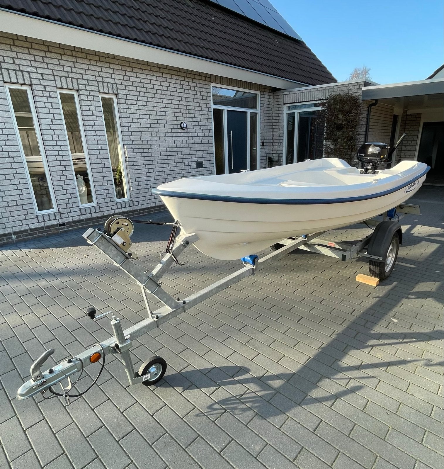 Quicksilver 360 met trailer en 5pk buitenboordmotor, Watersport en Boten, Vis- en Consoleboten, Gebruikt, Ophalen