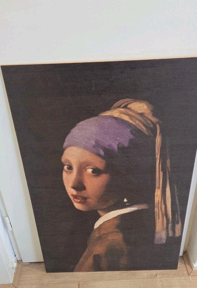 Het Meisje met de Parel - Johannes Vermeer reproductie, Antiek en Kunst, Kunst | Schilderijen | Klassiek, Ophalen of Verzenden
