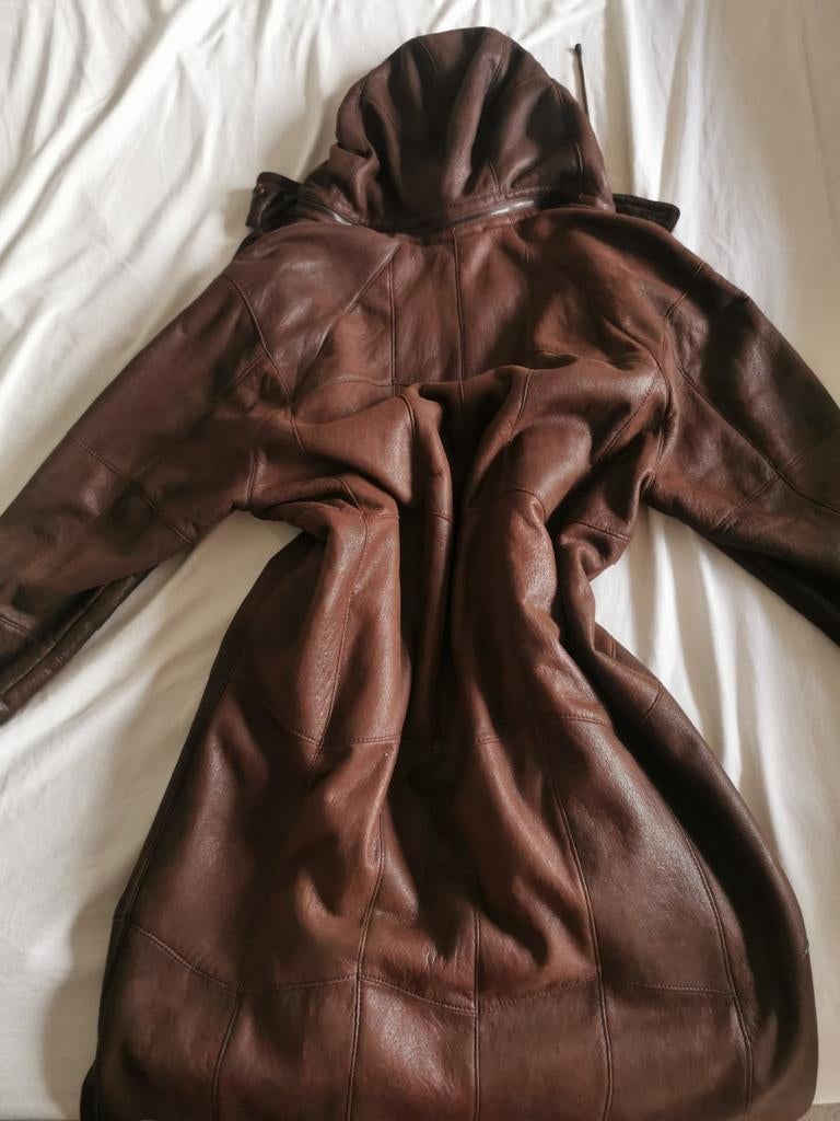 Jas mantel duffel parka retro vintage klassiek stoer leer, Kleding | Heren, Ophalen, Zo goed als nieuw, Werner christ