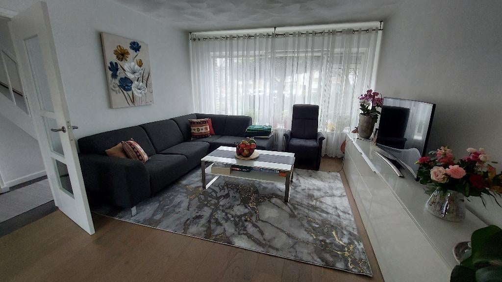 Grijze hoekbank, Huis en Inrichting, Banken | Complete zithoeken, Ophalen, Gebruikt, Stof, Modern