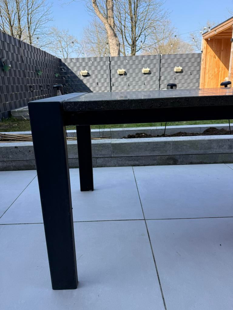 Direct ophalen: Granieten tuintafel 200x90cm, Tuin en Terras, Tuintafels, Ophalen, Gebruikt, Rechthoekig, Overige materialen