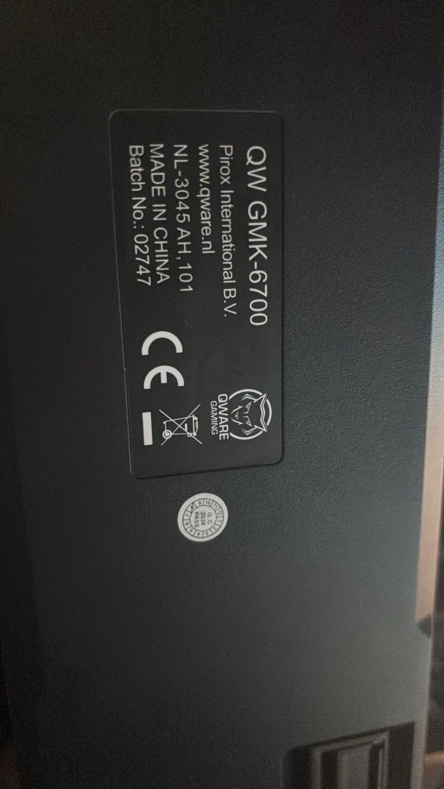 QW GMK-6700 Gaming Toetsenbord - Zo goed als nieuw, Ophalen, Qwiare Gaming, Gaming toetsenbord, Zo goed als nieuw