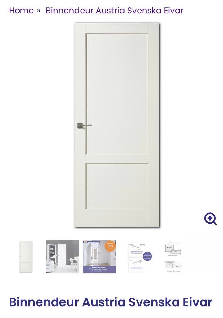 Binnendeur austria svenska eivar, 80 tot 100 cm, Binnendeur, Nieuw, Ophalen of Verzenden