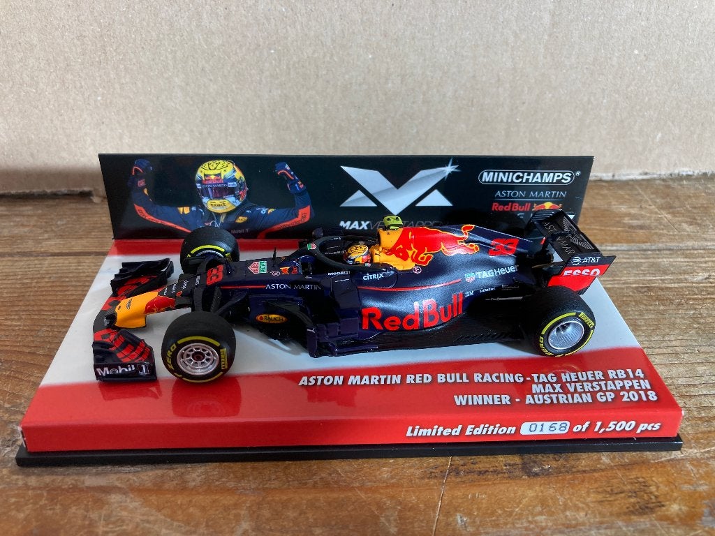 ✅ Max Verstappen 1:43 editie 37 Winner Austrian GP 2018 RB14, Ophalen of Verzenden, Nieuw, Formule 1
