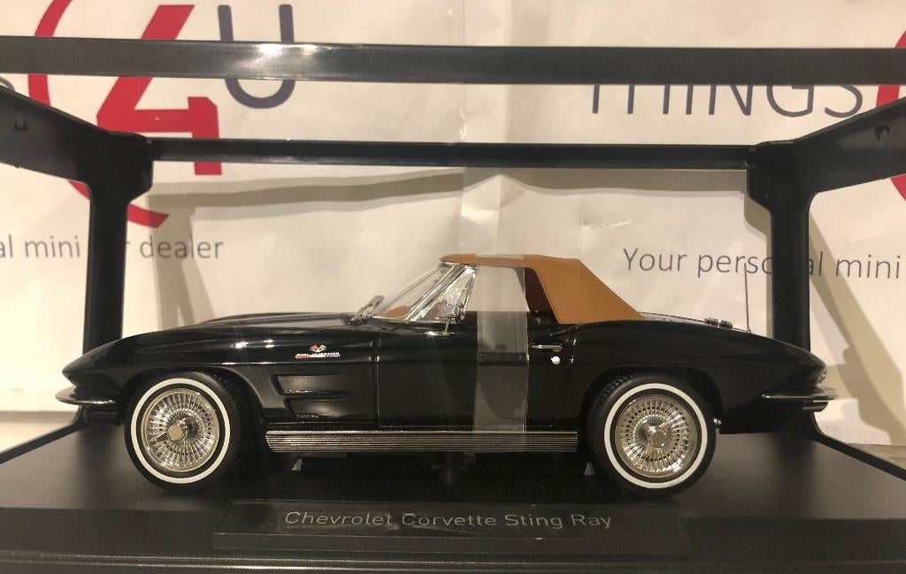Norev 1:18 Chevrolet Corvette Stingray cabrio zwart nieuw, Ophalen of Verzenden, Nieuw, Auto, Norev