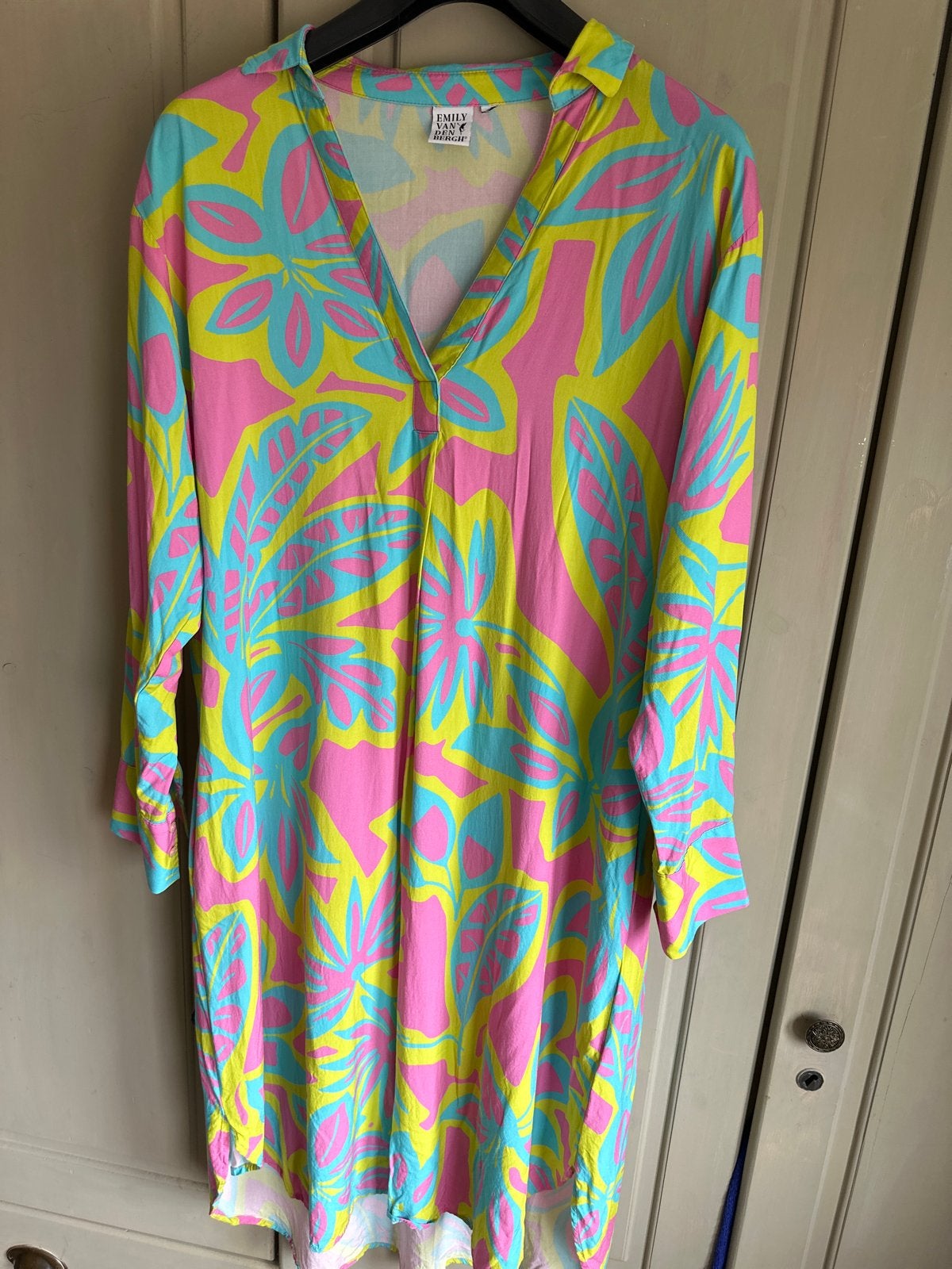 Emily van den Bergh Tuniekjurk met Tropische Print, Maat 38/40 (M), Ophalen of Verzenden, Zo goed als nieuw, Roze