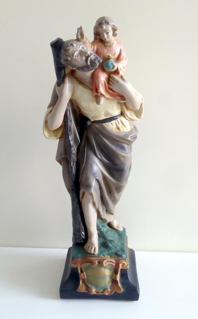 Heiligenbeeld - St. Christoph, Antiek en Kunst, Antiek | Religie, Ophalen of Verzenden
