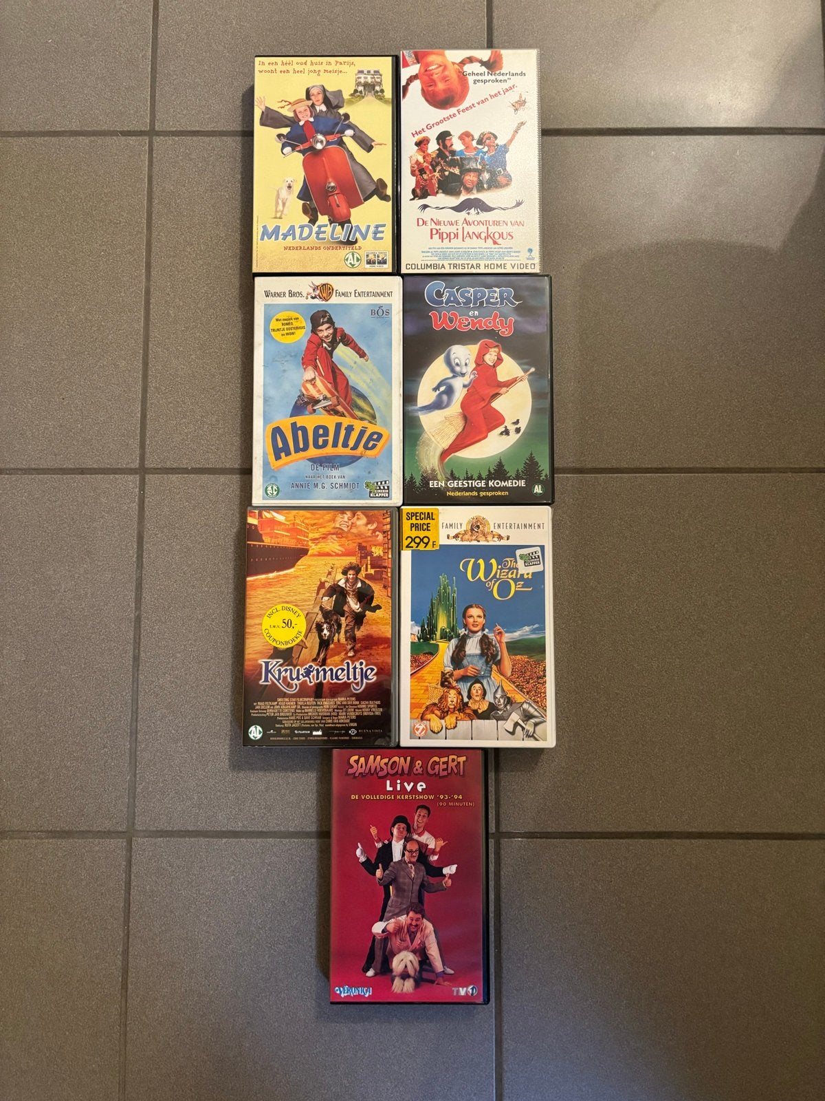 VHS Kinderfilms Collectie: Madeline, Pippi, Abeltje, Casper,, Gebruikt, Alle leeftijden, Kinderprogramma of -film, VHS