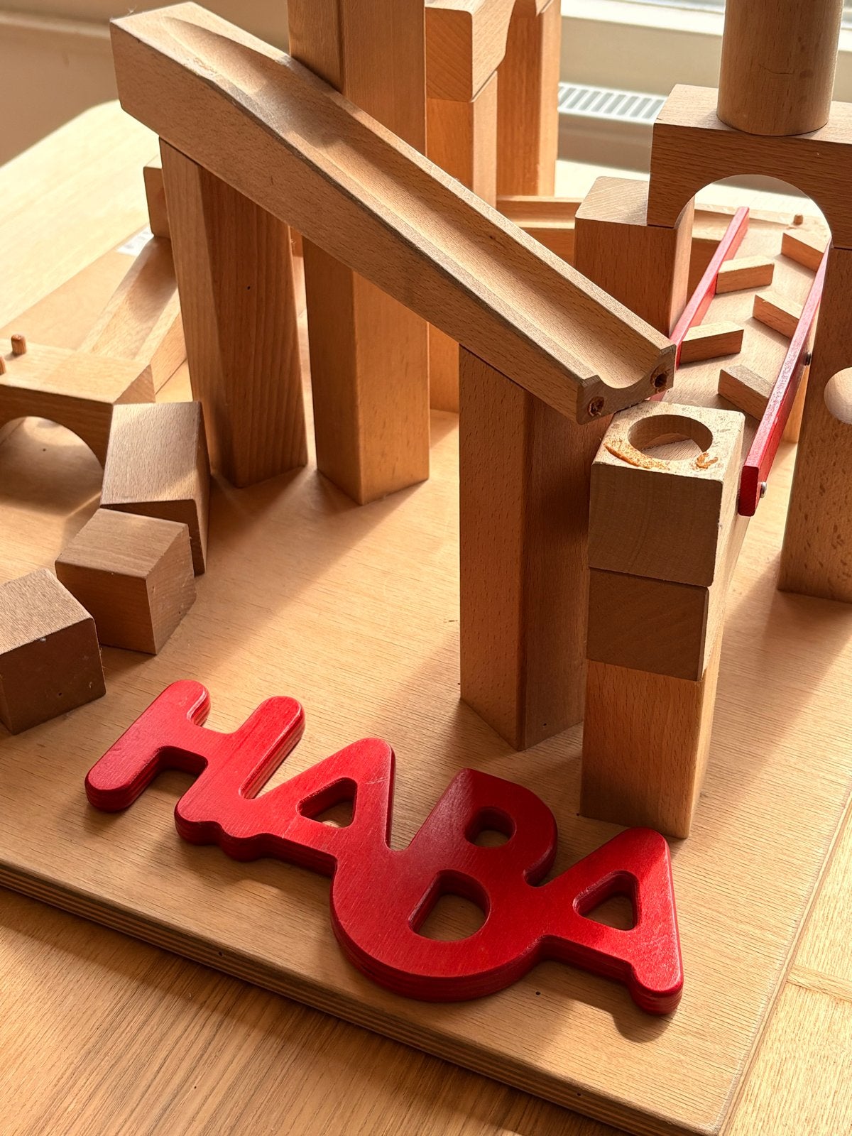 HABA knikkerbaan met houten blokken, Ophalen, Gebruikt, Overige merken