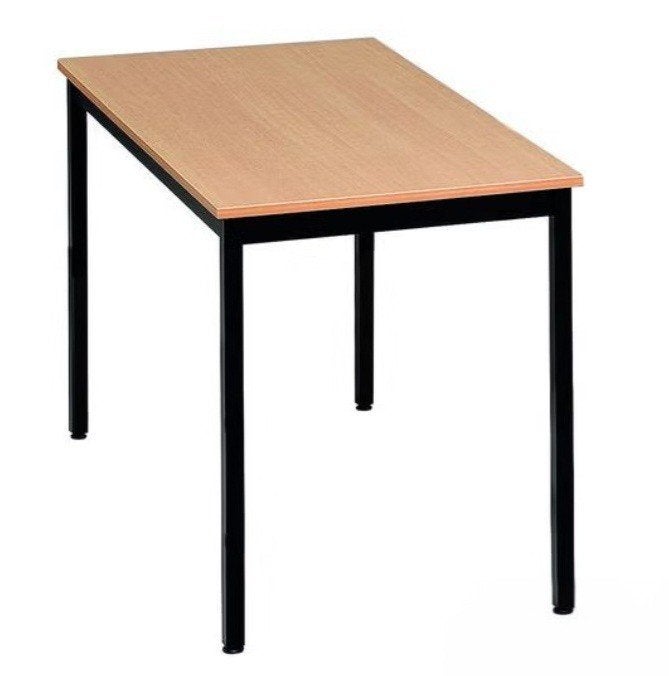 bureau / vergadertafel met beuken blad en zwart frame, Ophalen, Demontabel, Gebruikt, 120 cm