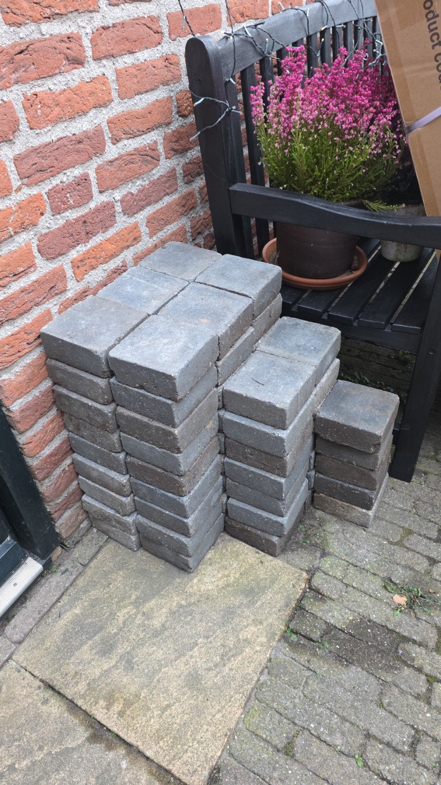 Sierbestrating  blauwgrijs 20x20 gratis, Ophalen, Gebruikt, Klinkers, Minder dan 5 m²