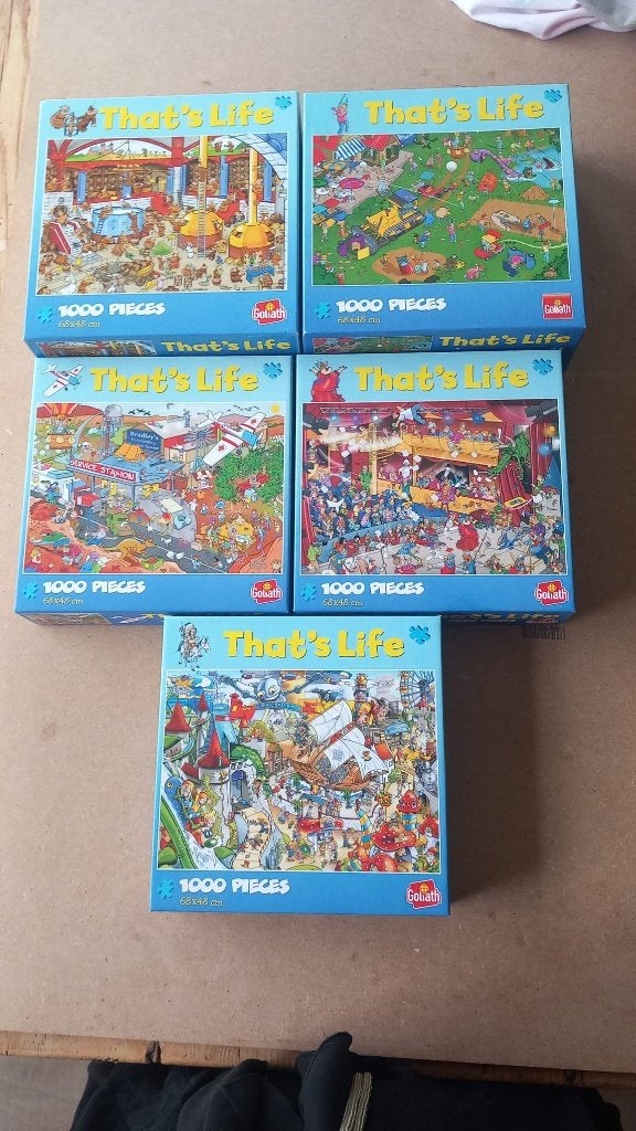 puzzels Thats life enz, Hobby en Vrije tijd, Denksport en Puzzels, Ophalen, 500 t/m 1500 stukjes, Zo goed als nieuw, Legpuzzel