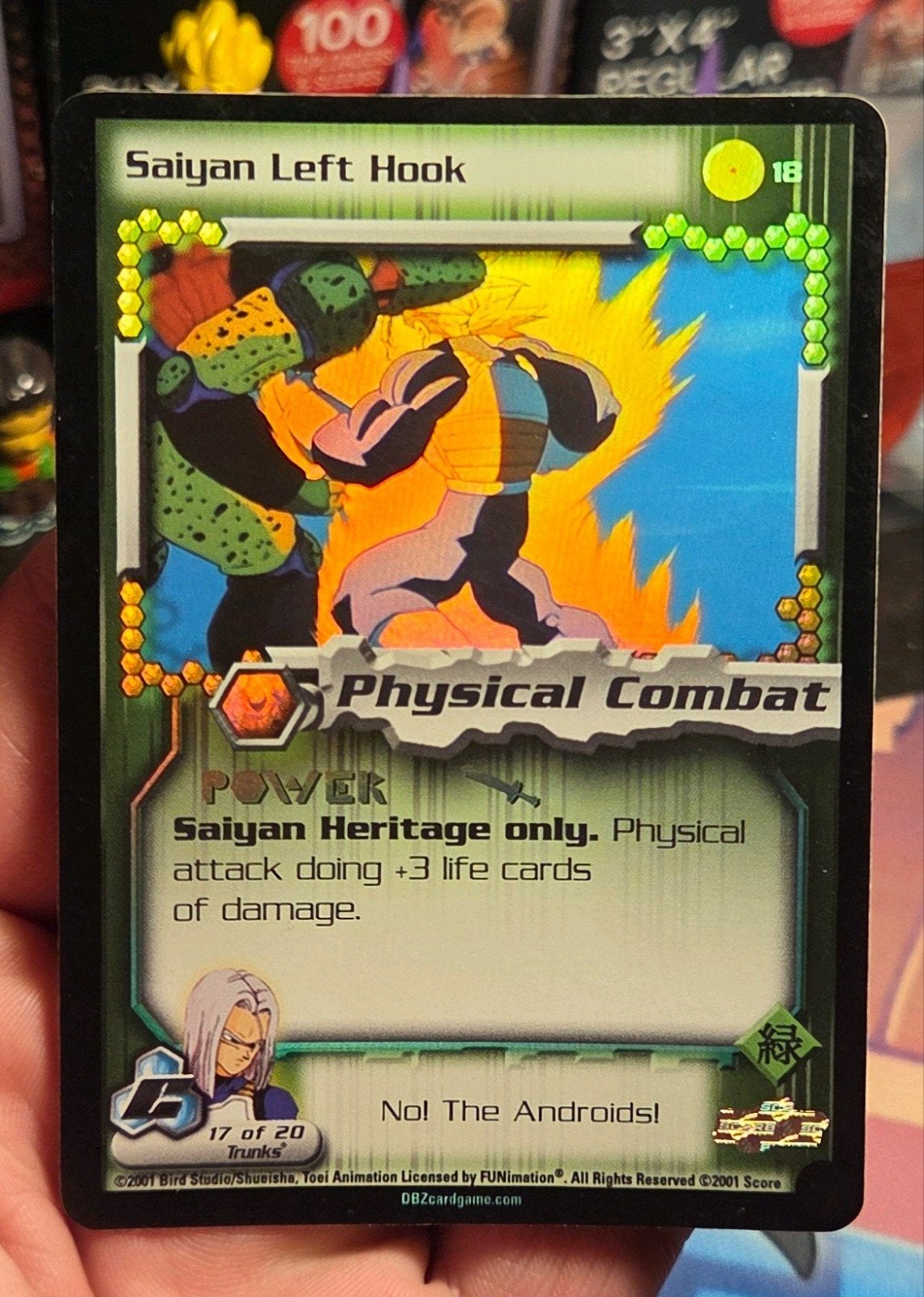 Saiyan Left Hook 18 Cell Saga Foil Unlimited - EXC, Ophalen of Verzenden, Zo goed als nieuw, Meerdere kaarten, Foil