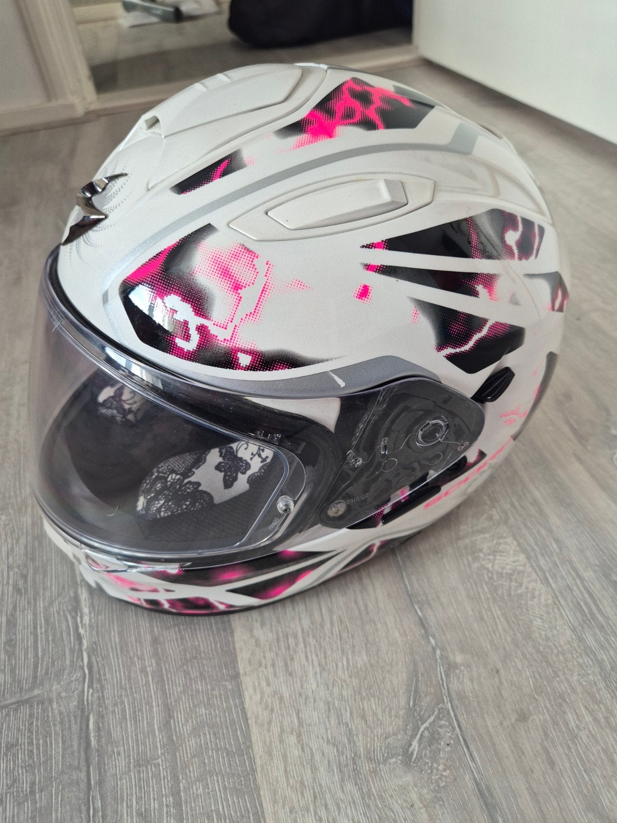 Scorpion EXO-R420 Integraalhelm - Wit/Roze/Zwart, Overige merken, Ophalen of Verzenden, Integraalhelm, Dames