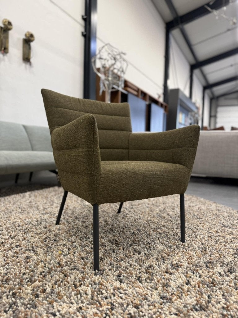 Nieuw Label Vandenberg Cocoon fauteuil groen stof Stoel, Huis en Inrichting, Fauteuils, Minder dan 75 cm, Nieuw, Ophalen of Verzenden