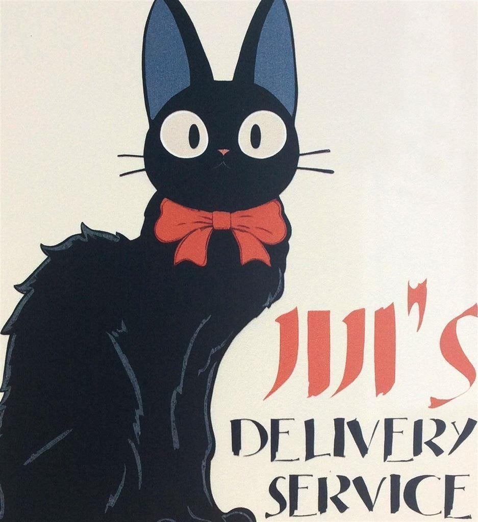 KIKI\'s Delivery Service Chat Noir Metalen wandbord Poster, Verzamelen, Verzenden, Kuifje, Nieuw, Beeldje of Figuurtje