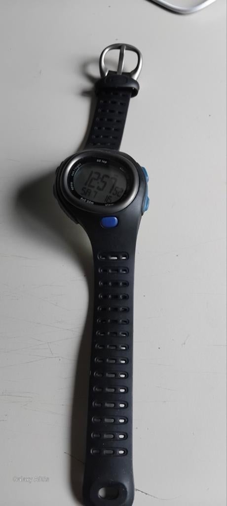 Nike Triax C8 sporthorloge - Zwart/Blauw, Nike, Zwart, Ophalen of Verzenden, Waterdicht