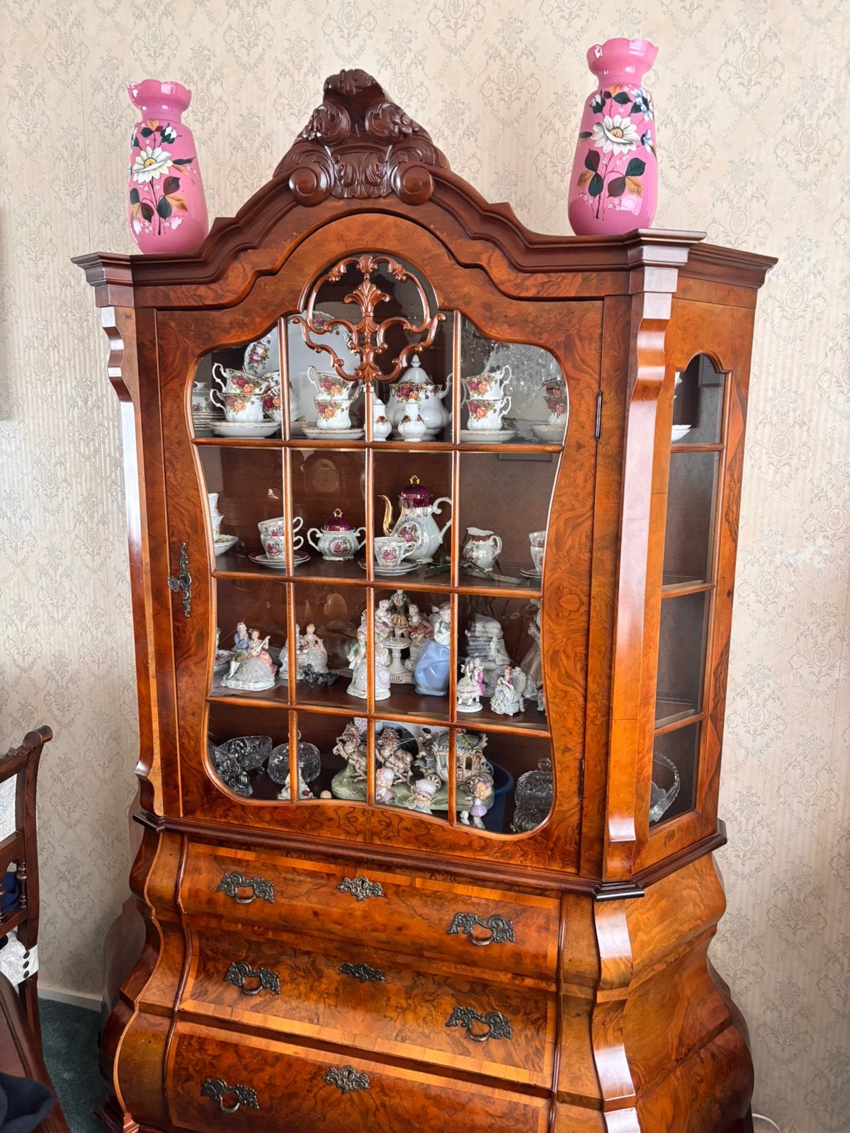 Kast met glazen deurtjes, Antiek en Kunst, Ophalen