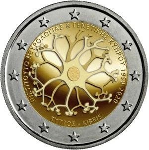 2 Euro Cyprus 2020 UNC - Neurogenetica Instituut, Postzegels en Munten, Munten | Europa | Euromunten, Verzenden, Cyprus, 2 euro