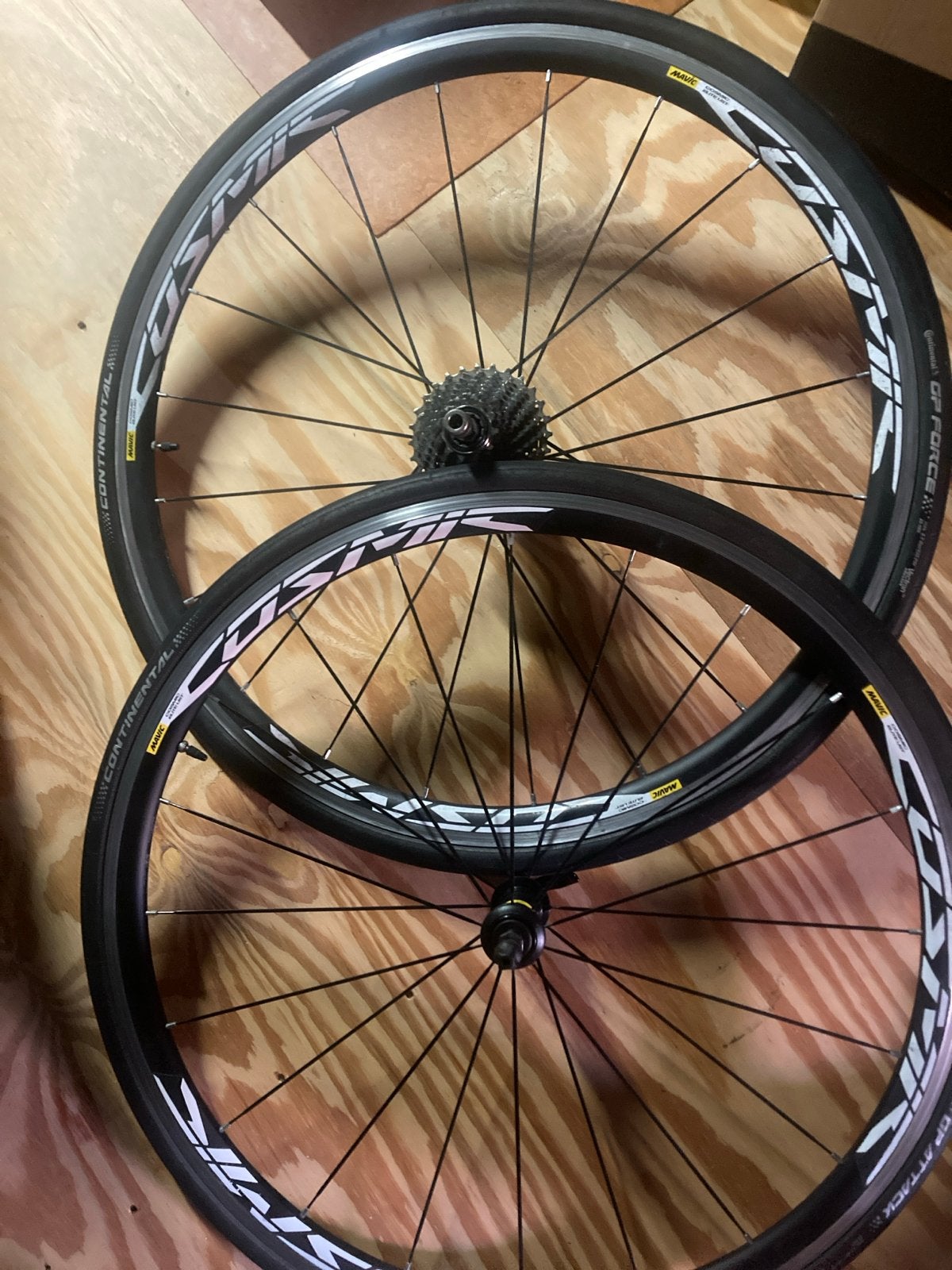 Mavic Cosmic Elite UST racefiets wielen met banden, Wiel, Gebruikt, Ophalen of Verzenden, Aluminium