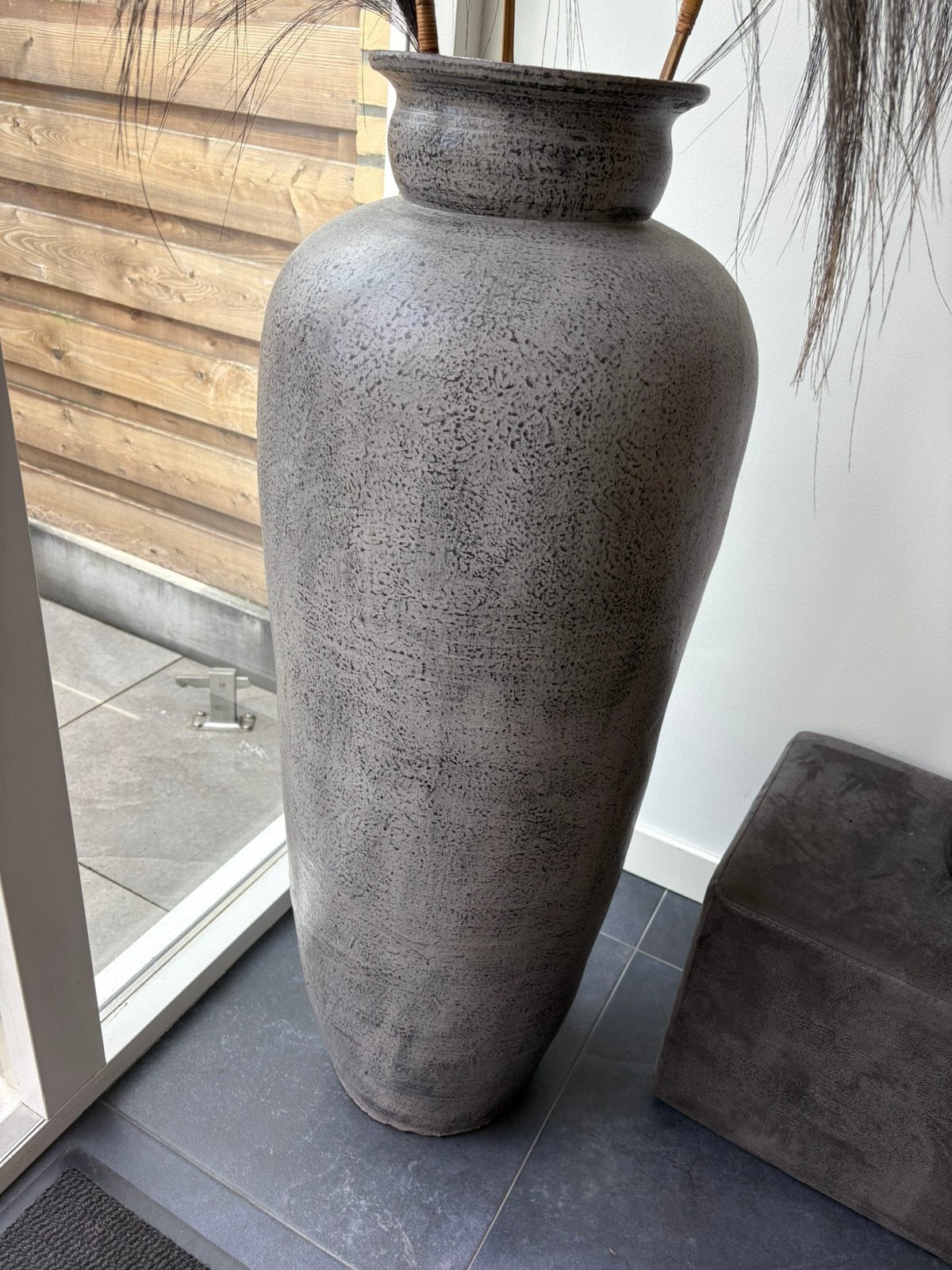 Grote vaas, Huis en Inrichting, Woonaccessoires | Vazen, Ophalen, Zo goed als nieuw, Grijs, 118 cm