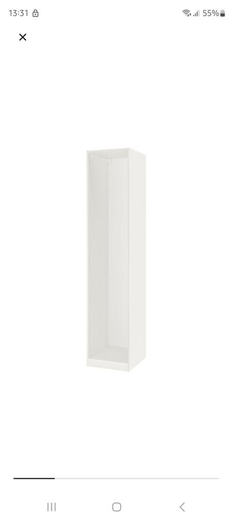 PAX Kast 50x58x236 wit met Forsand deur (grijs geverfd), Ophalen, 200 cm of meer, 50 tot 100 cm, 50 tot 75 cm