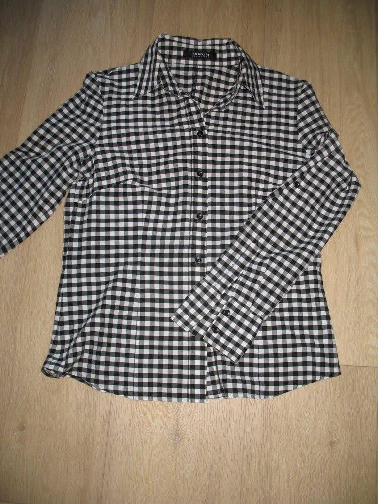 Taifun Blouse Zwart Wit Ruitje Mt.40 Zolderopruiming, Maat 38/40 (M), Zwart, Ophalen of Verzenden, Zo goed als nieuw