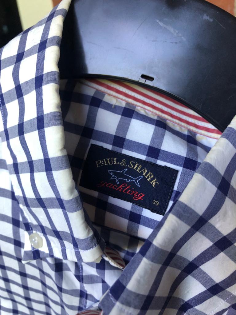 Paul & Shark Yachting overhemd - Mt M hals 39, Kleding | Heren, Ophalen of Verzenden, Gedragen, Blauw, Halswijdte 39/40 (M)